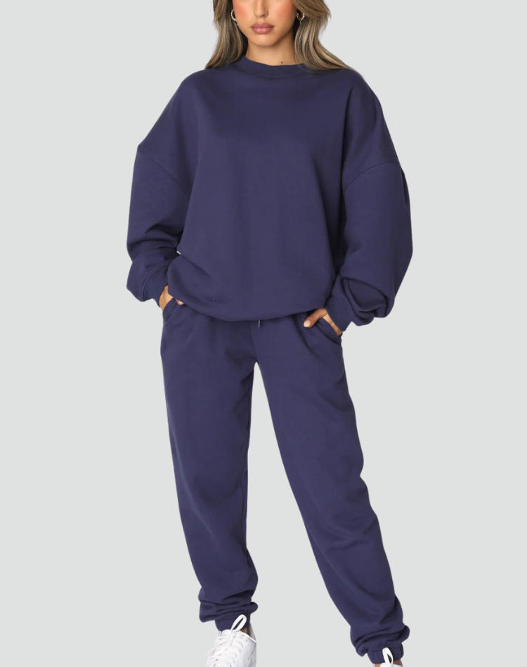 Mileelella | Conjunto de Lounge Tejido con Suéter y Pantalones