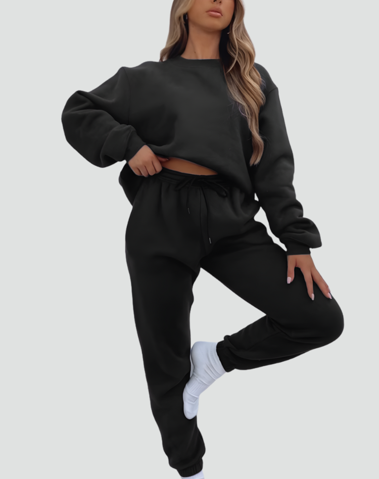Mileelella | Conjunto de Lounge Tejido con Suéter y Pantalones