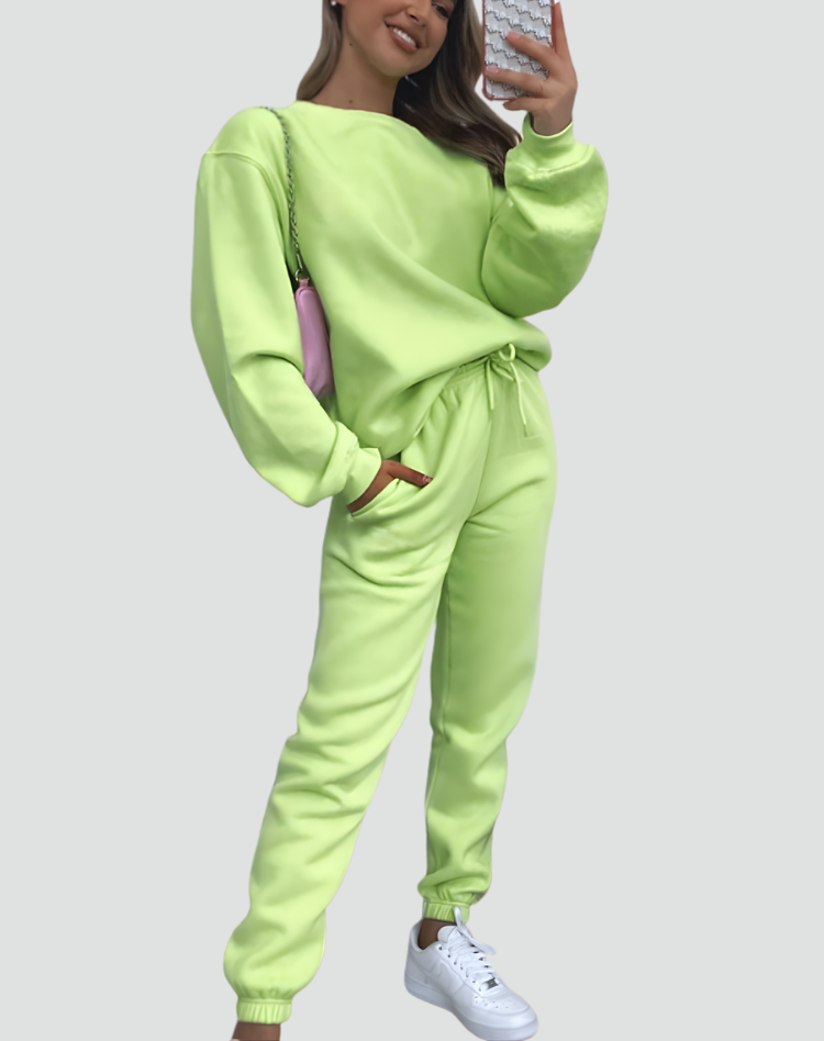 Mileelella | Conjunto de Lounge Tejido con Suéter y Pantalones