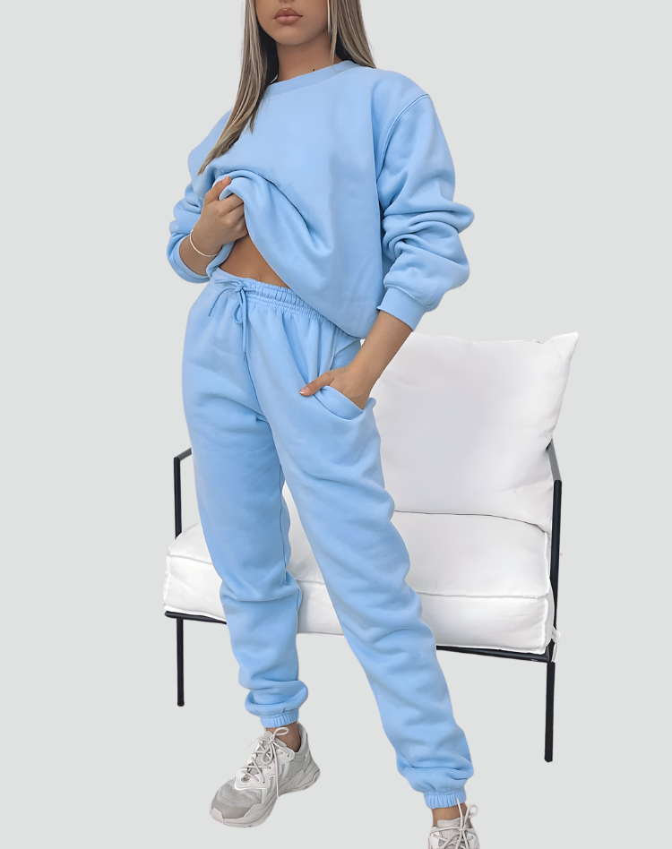 Mileelella | Conjunto de Lounge Tejido con Suéter y Pantalones