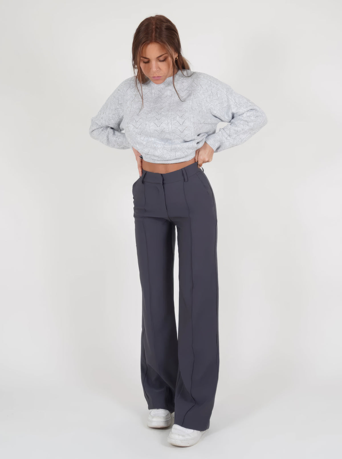 Lumazone | Pantalones de Pierna Recta de Cintura Alta