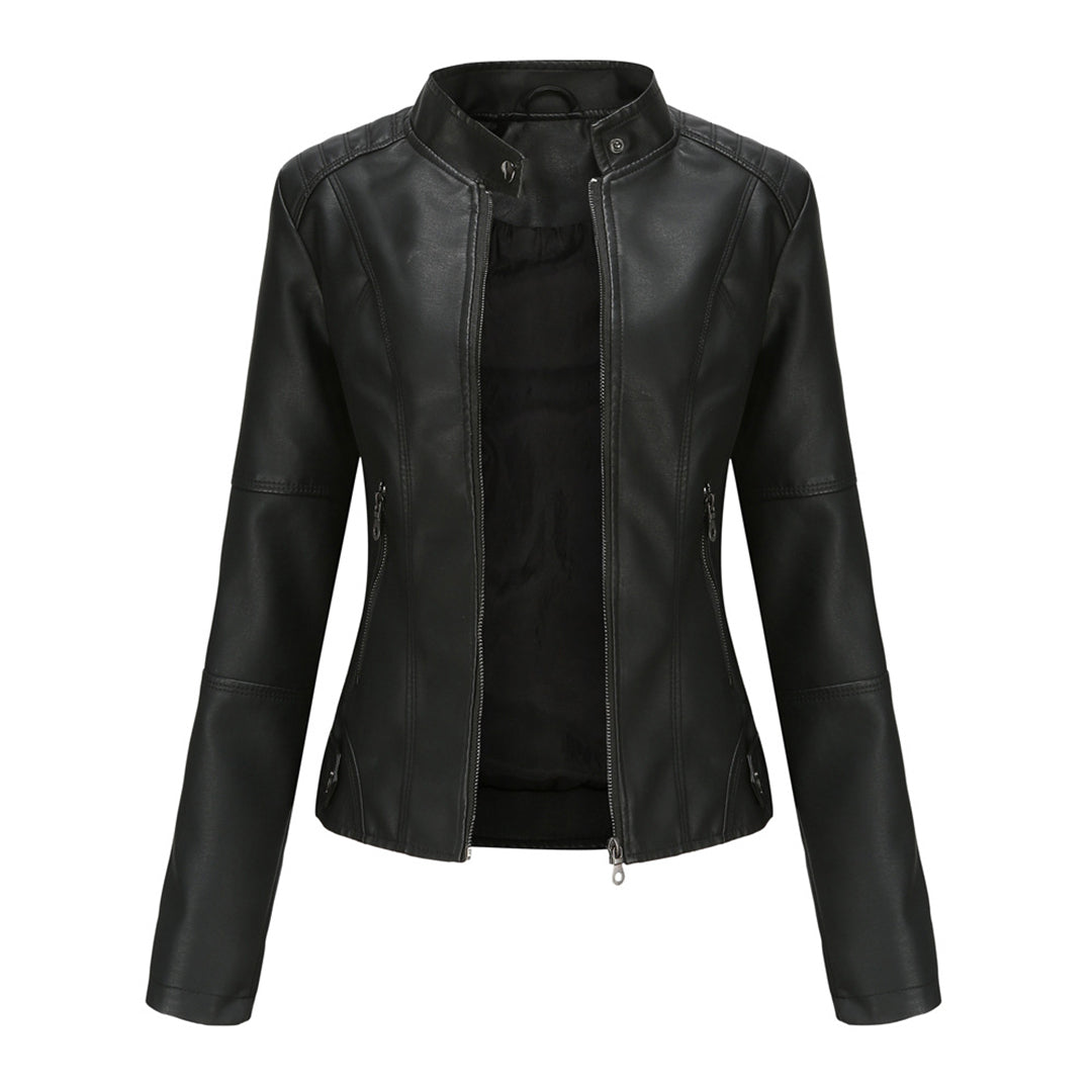Hanneke | Chaqueta Efecto Cuero Con Cuello Alto
