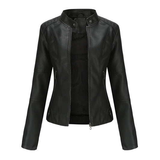 Hanneke | Chaqueta Efecto Cuero Con Cuello Alto