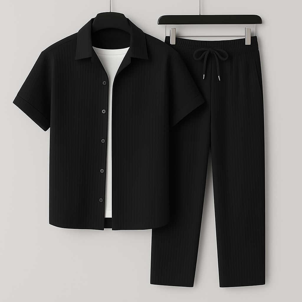 Pánfilo - Conjunto de Camiseta de manga corta Holgada y Pantalones con Cordón