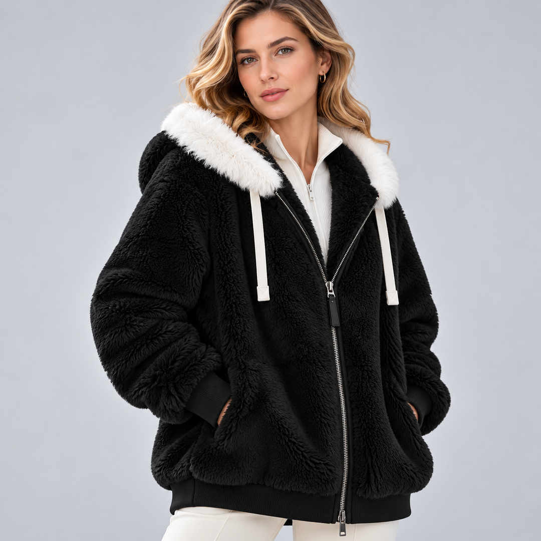 Mafalda | Chaqueta con Textura Suave y Capucha