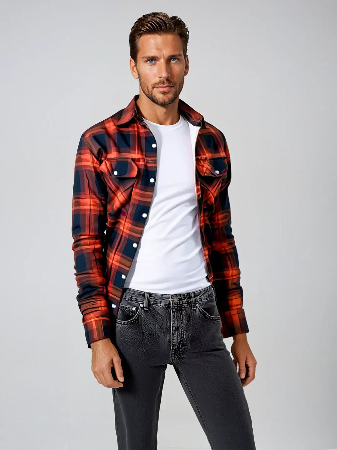 Malmo | Camisa Oversize a Cuadros Con Forro Polar Y Cierre Frontal Con Botones