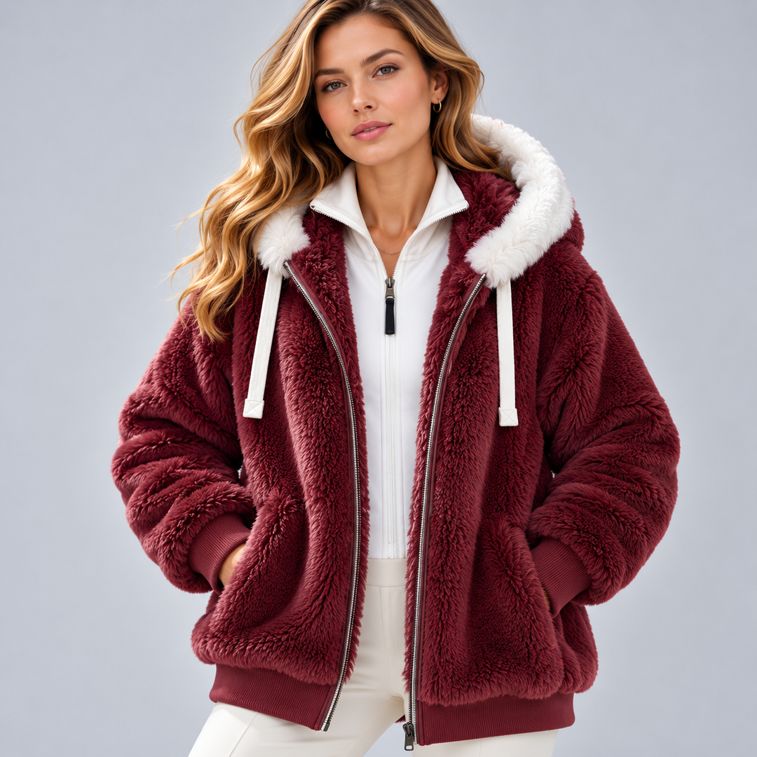Mafalda | Chaqueta con Textura Suave y Capucha