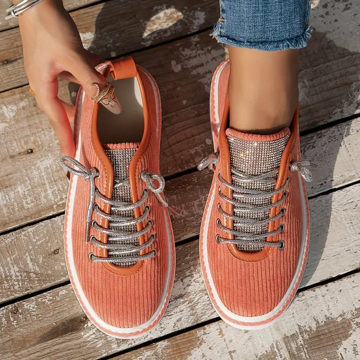 Isidora | Zapatillas Deportivas de Punto Con Cordones Para Caminar de Estilo Informal