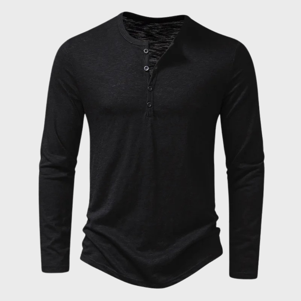 Quilinux | Camisa Henley de Manga Larga con Botones