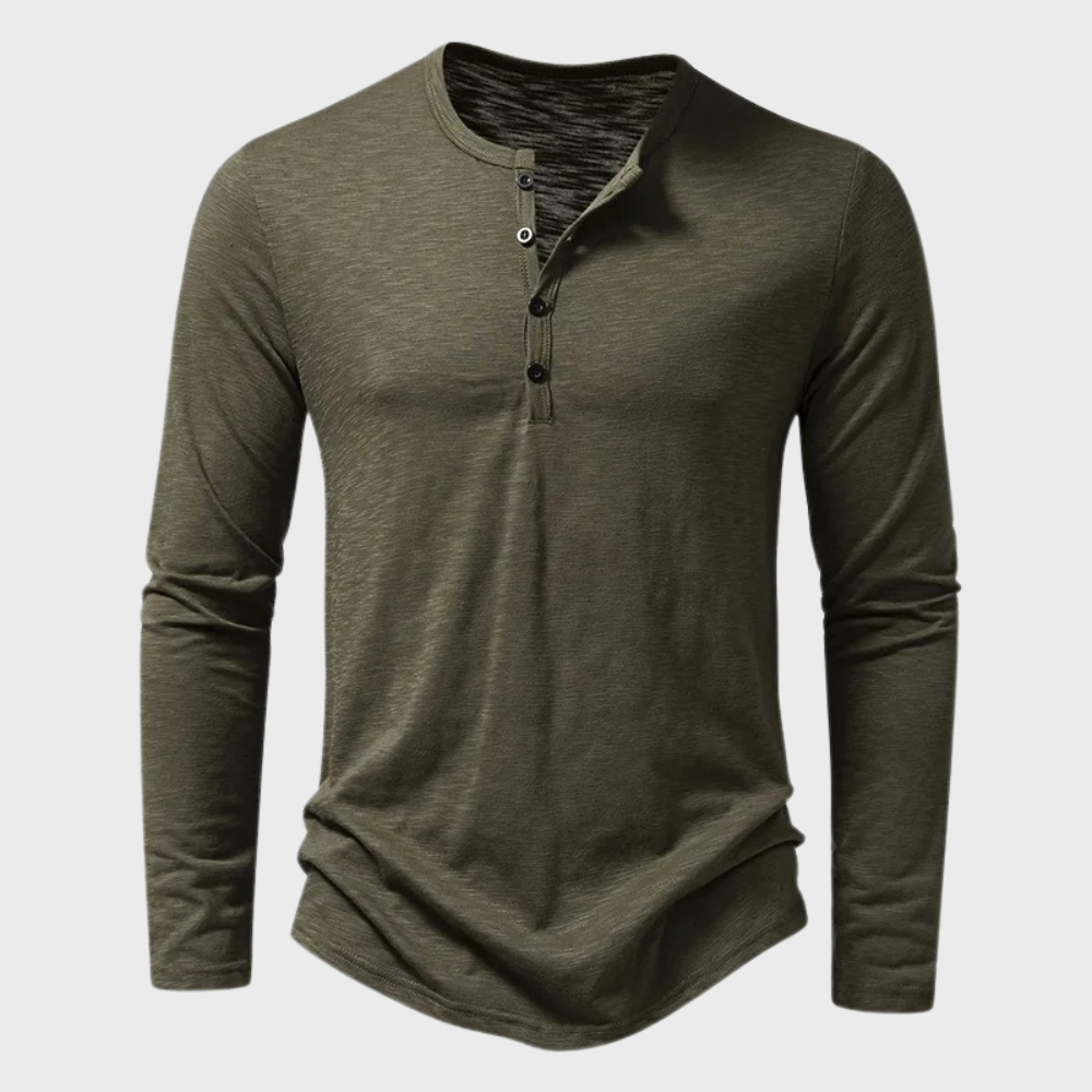 Quilinux | Camisa Henley de Manga Larga con Botones