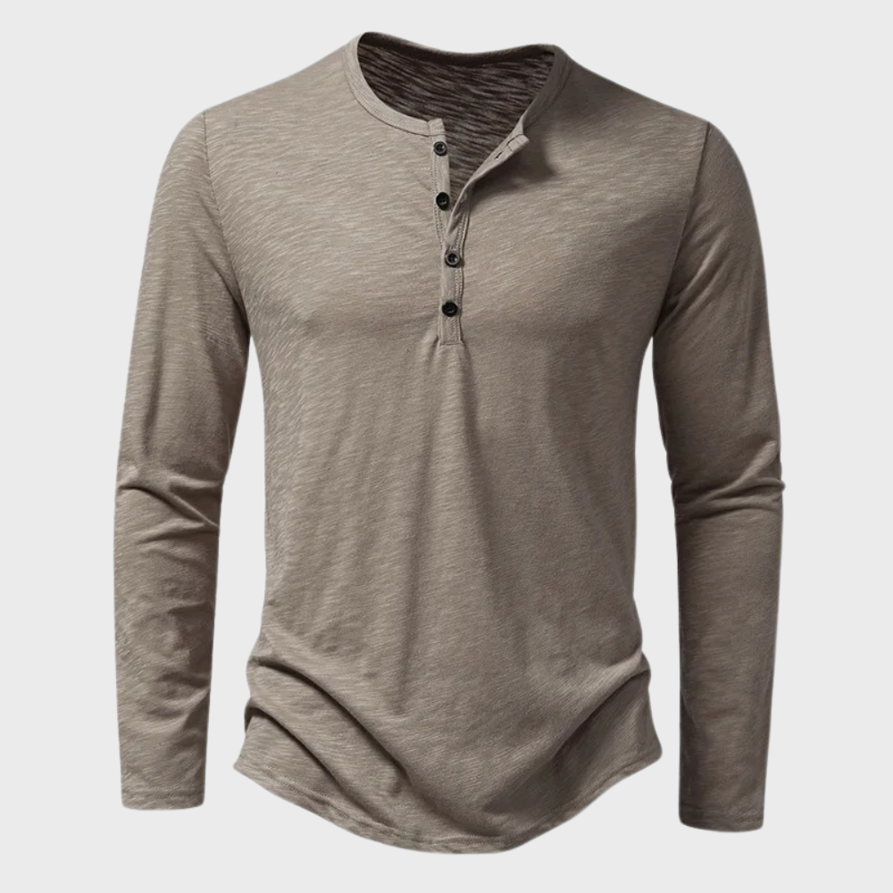 Quilinux | Camisa Henley de Manga Larga con Botones