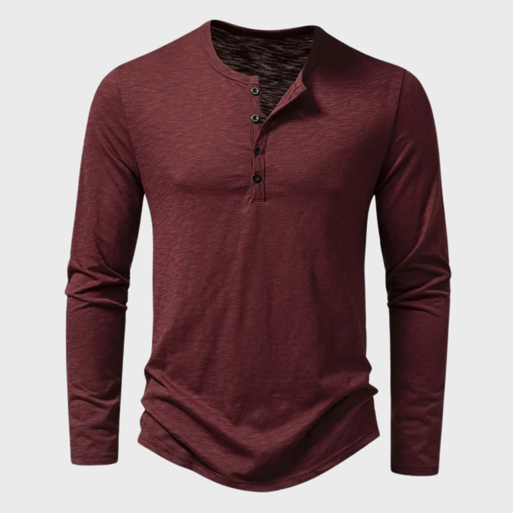 Quilinux | Camisa Henley de Manga Larga con Botones