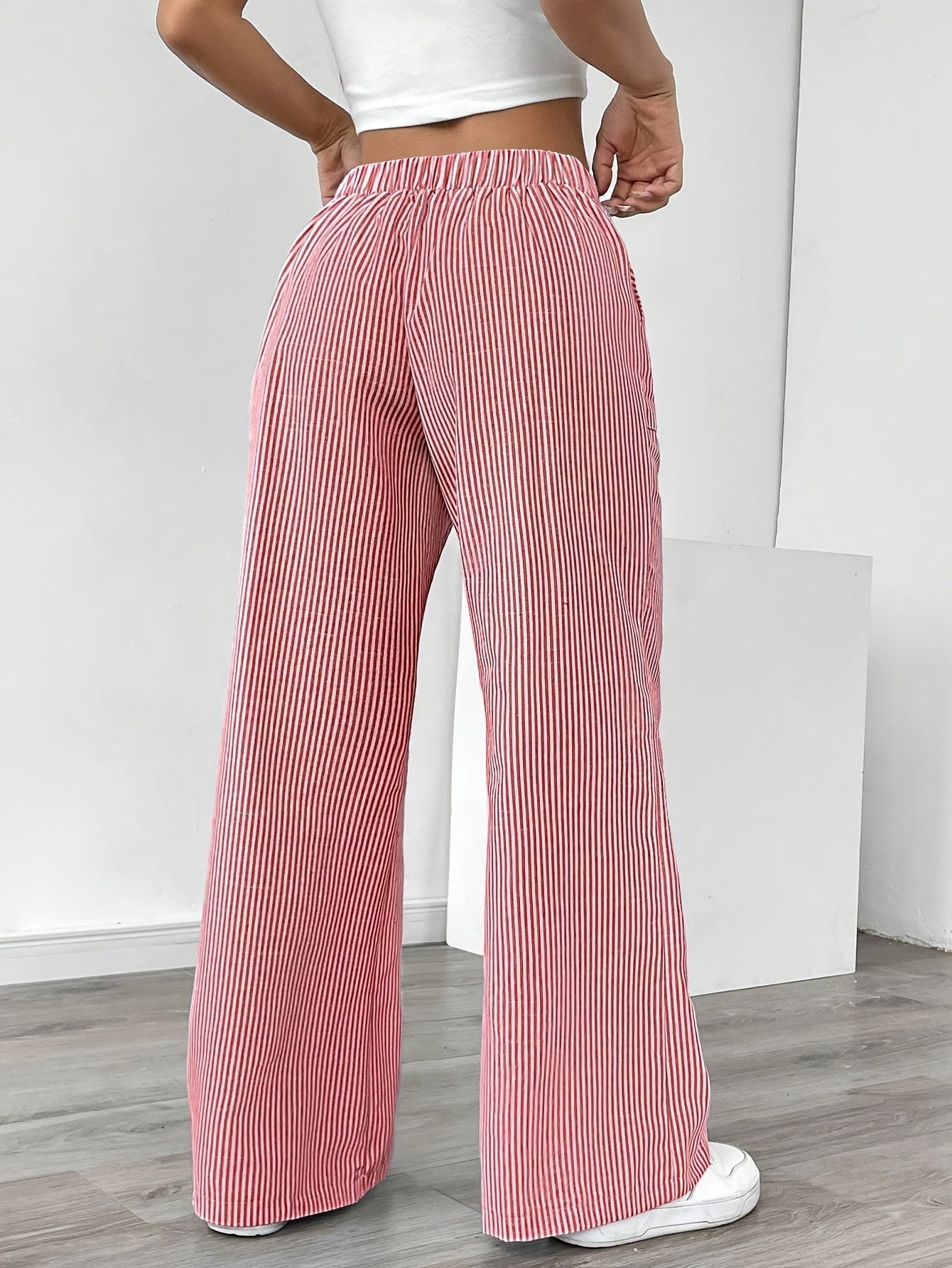Sunnyi | Pantalones De Pierna Ancha a Rayas Con Cordón