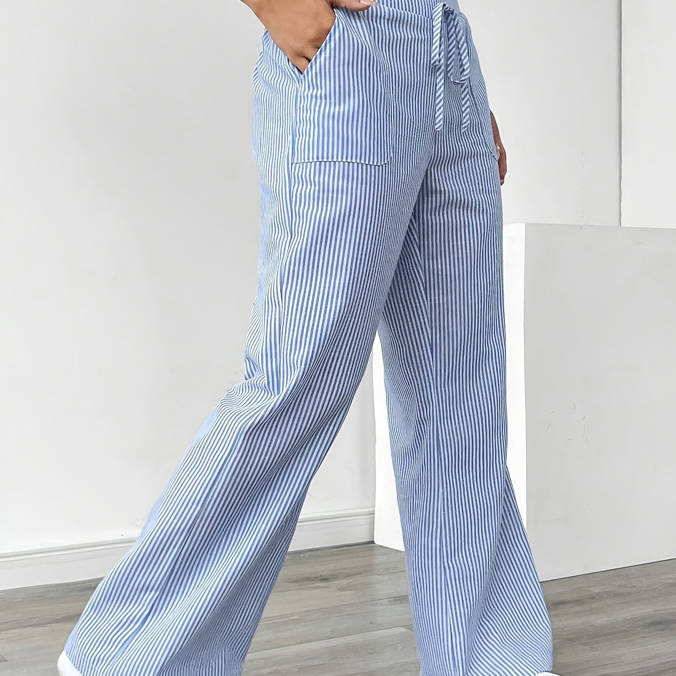 Sunnyi | Pantalones De Pierna Ancha a Rayas Con Cordón