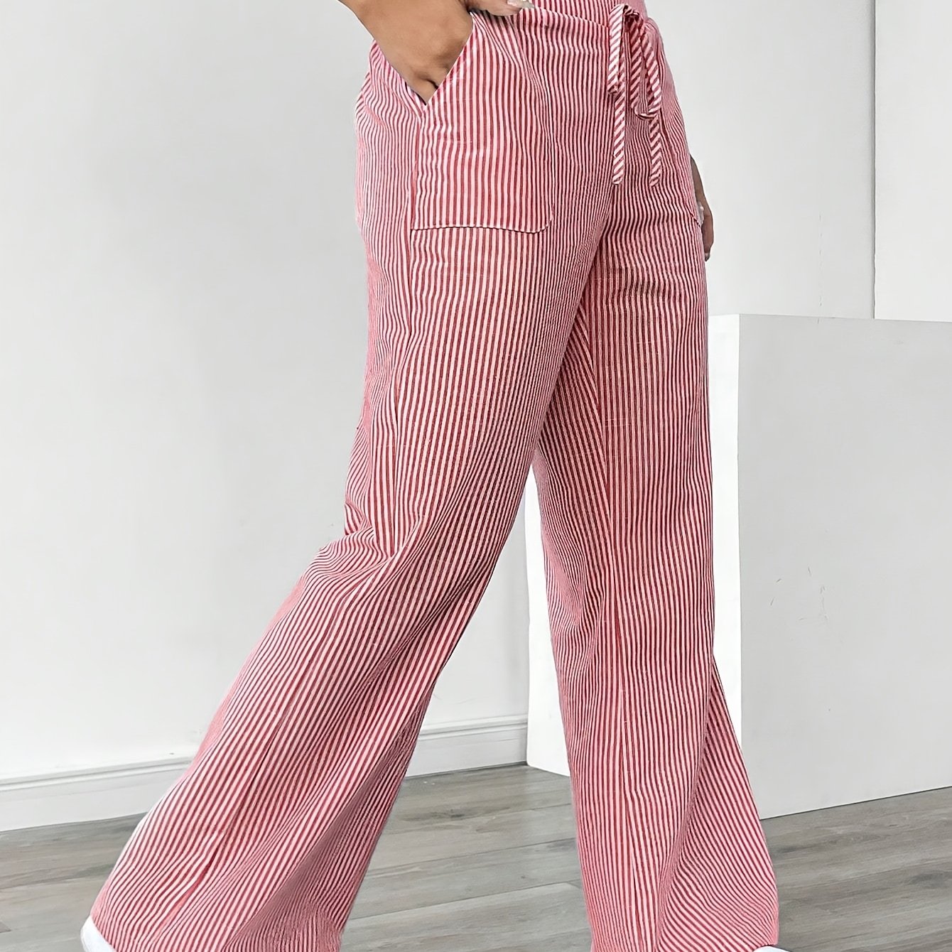 Sunnyi | Pantalones De Pierna Ancha a Rayas Con Cordón
