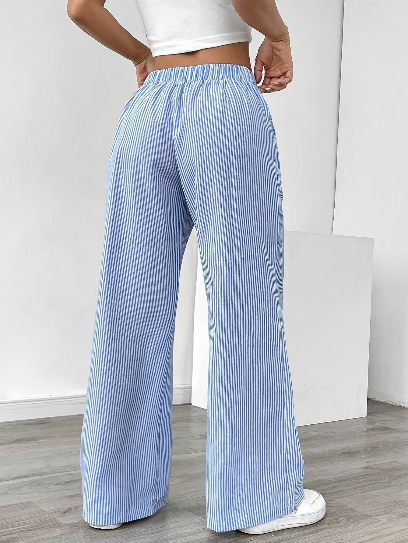 Sunnyi | Pantalones De Pierna Ancha a Rayas Con Cordón