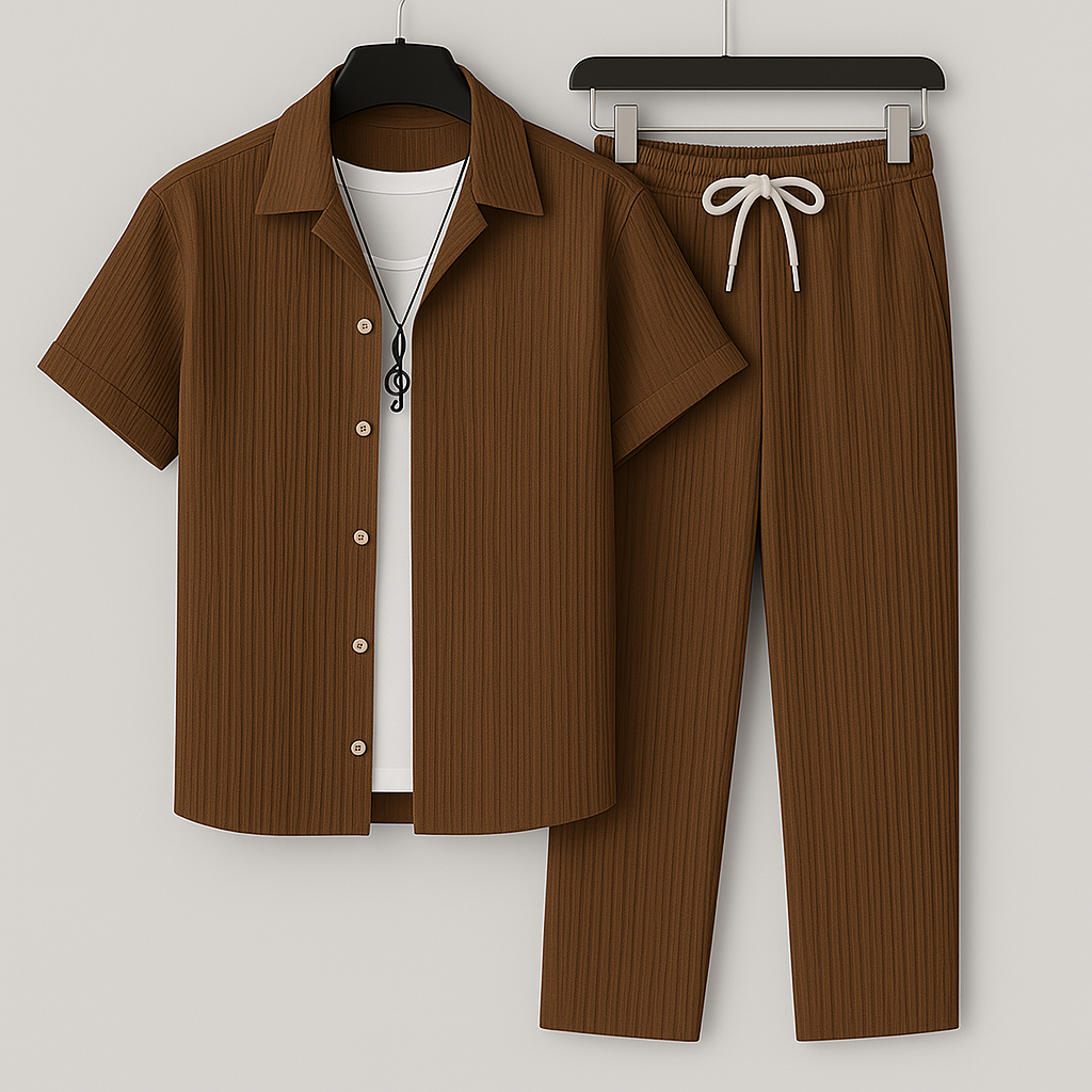 Pánfilo - Conjunto de Camiseta de manga corta Holgada y Pantalones con Cordón