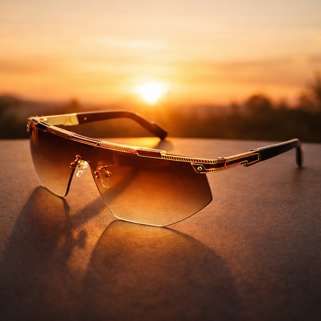 GlareVibe - Gafas De Sol Sin Montura Lentes Irregulares