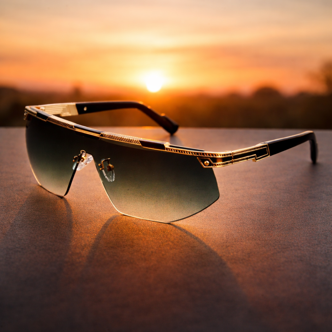 GlareVibe - Gafas De Sol Sin Montura Lentes Irregulares