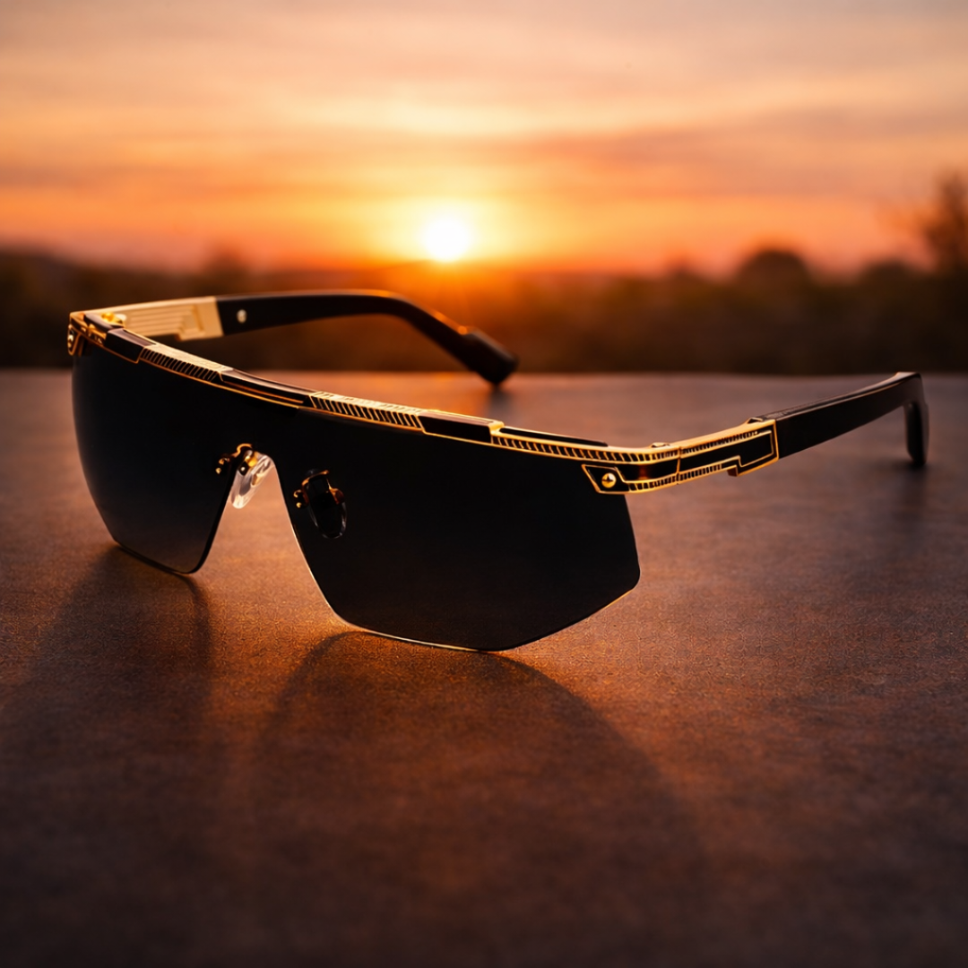 GlareVibe - Gafas De Sol Sin Montura Lentes Irregulares
