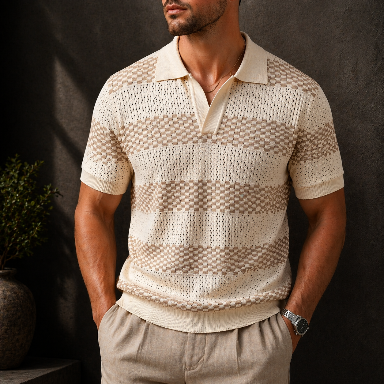 Leunard | Camiseta Polo De Manga Corta De Punto a Rayas