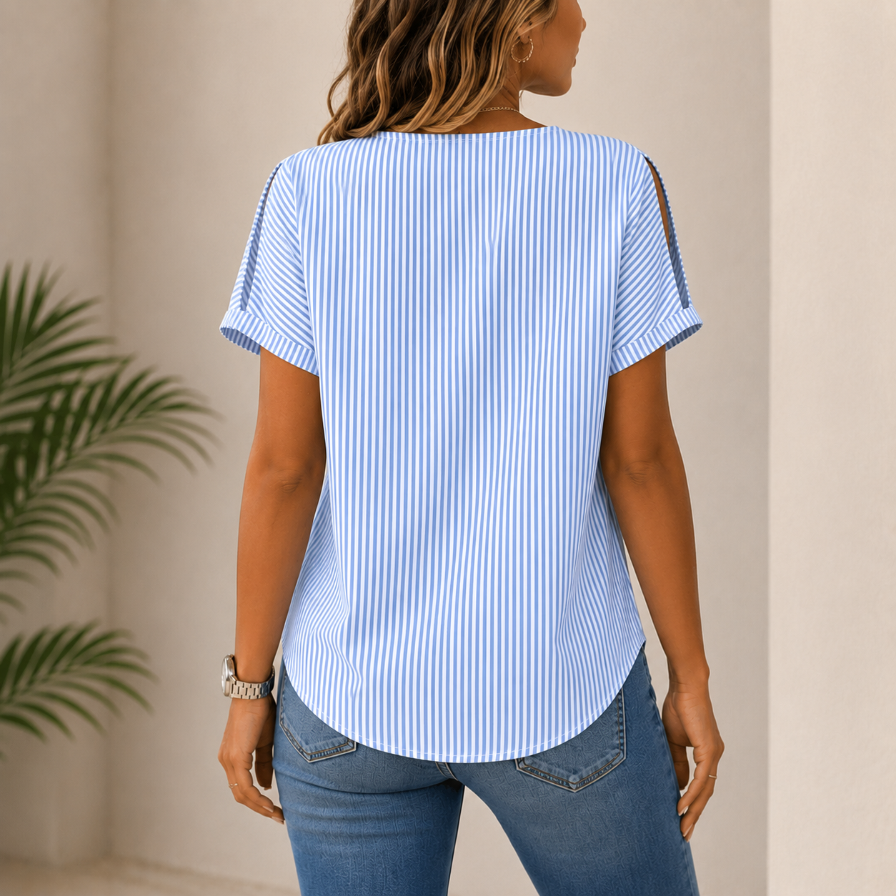 Shirri | Blusa a Rayas con Escote en V