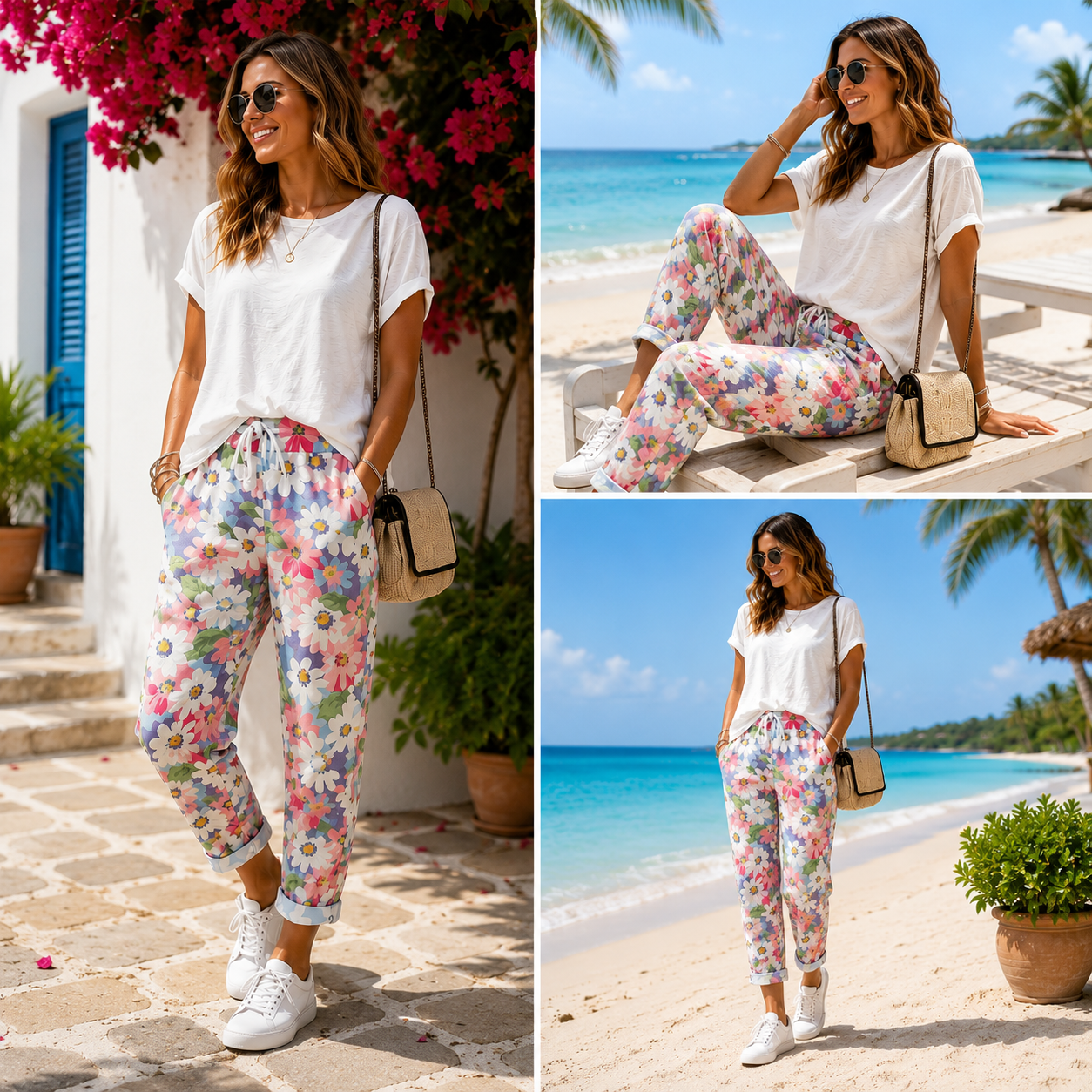 Leyza | Pantalones Tapered Con Estampado Floral