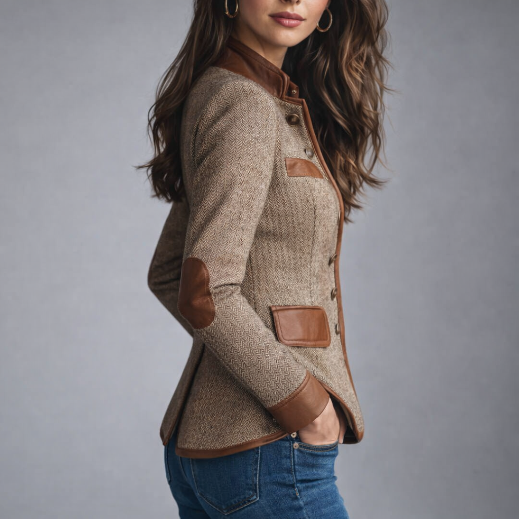 Yvanna | Chaqueta Tweed de Manga Larga con Botones