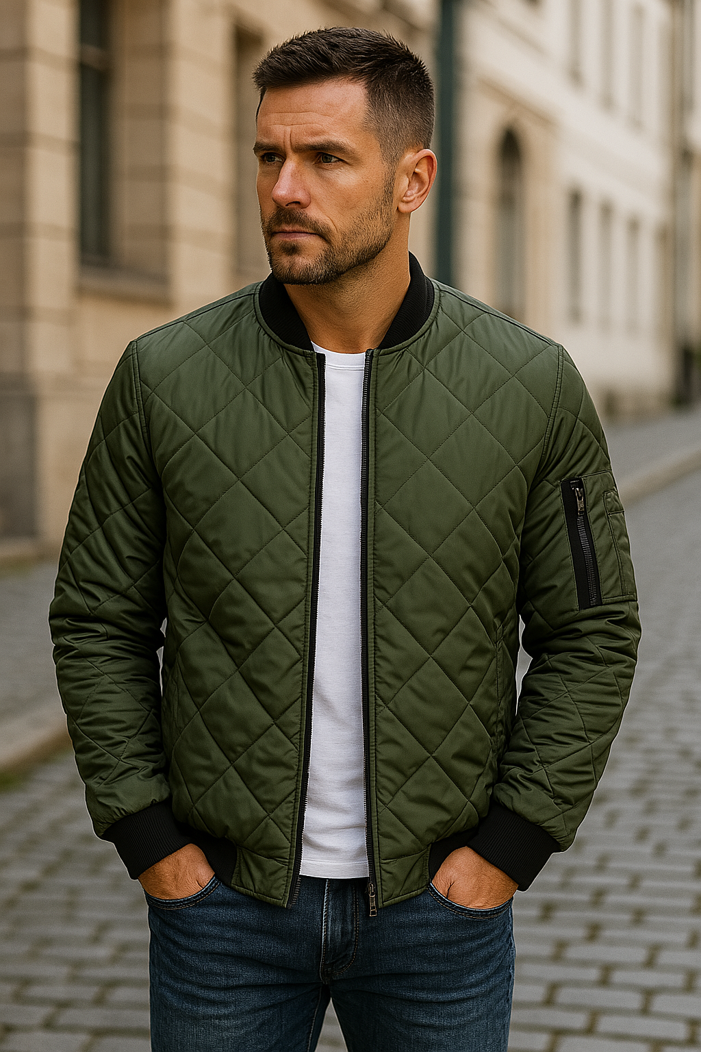 Willy | Chaqueta Bomber Acolchada con Ribetes Elásticos