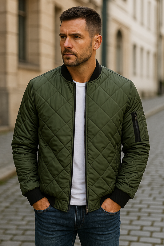 Willy | Chaqueta Bomber Acolchada con Ribetes Elásticos