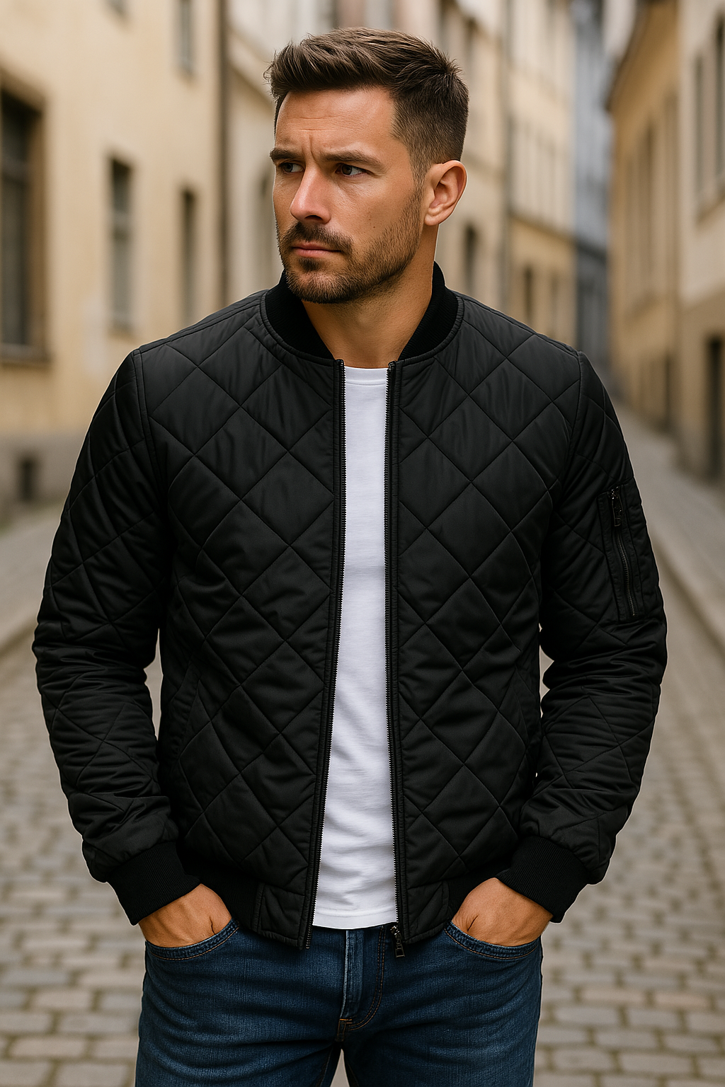 Willy | Chaqueta Bomber Acolchada con Ribetes Elásticos