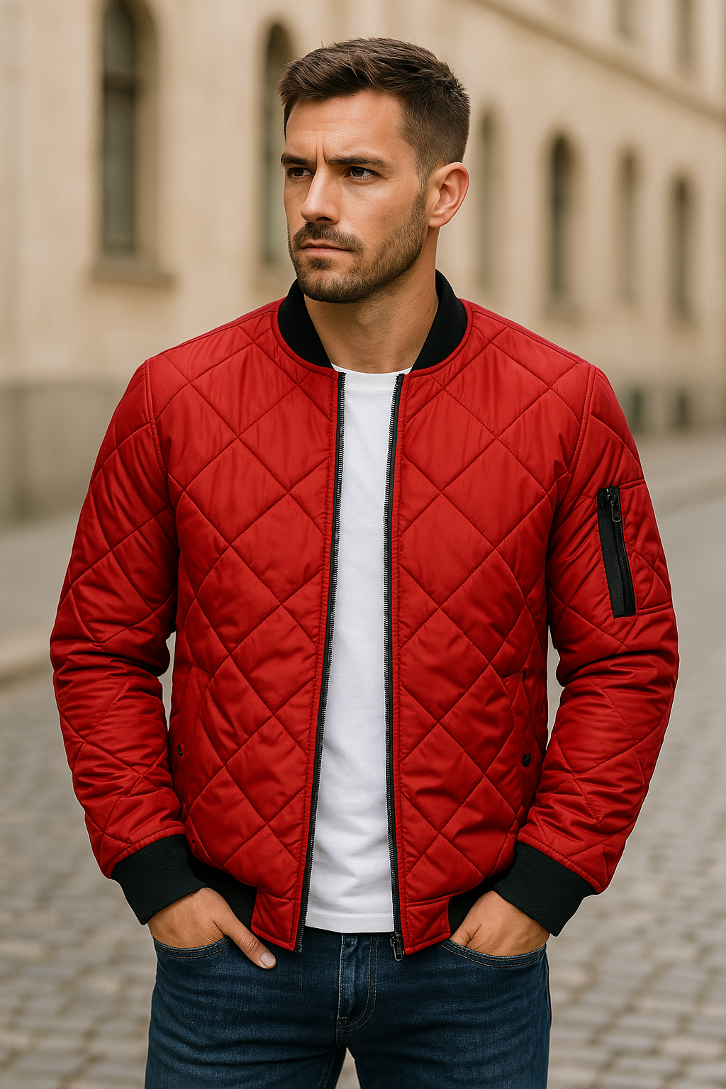 Willy | Chaqueta Bomber Acolchada con Ribetes Elásticos