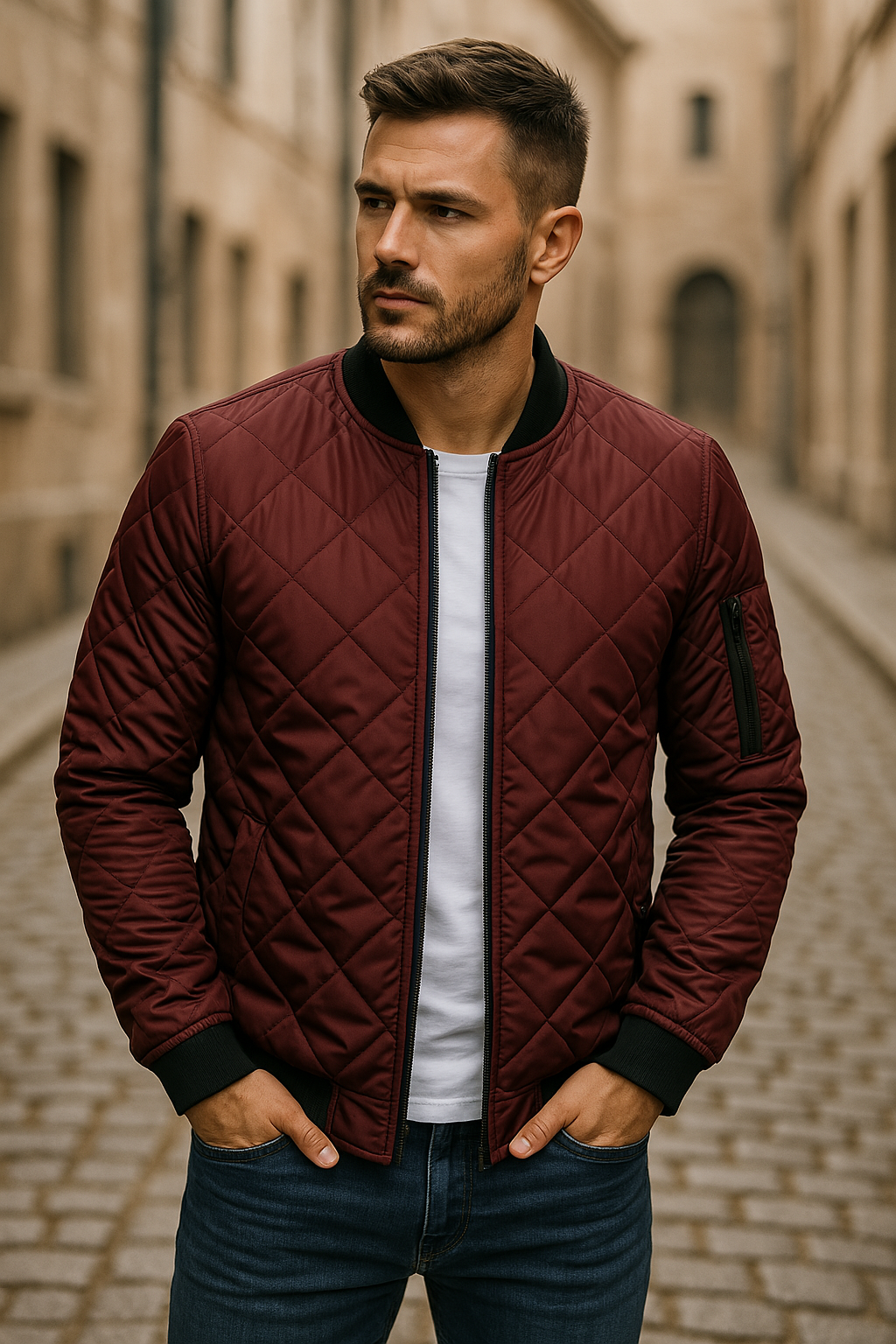 Willy | Chaqueta Bomber Acolchada con Ribetes Elásticos