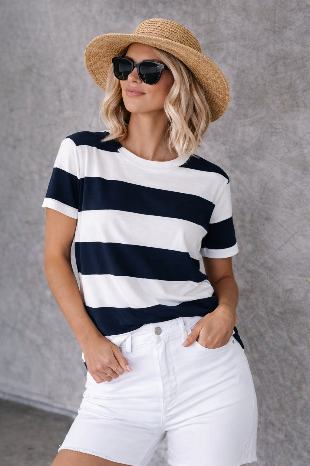 Tahima | Camiseta Casual Rayas Manga Corta