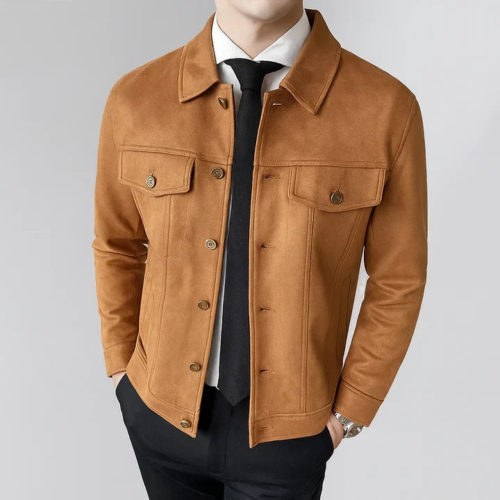 Davila | Chaqueta de Ante de Manga Larga