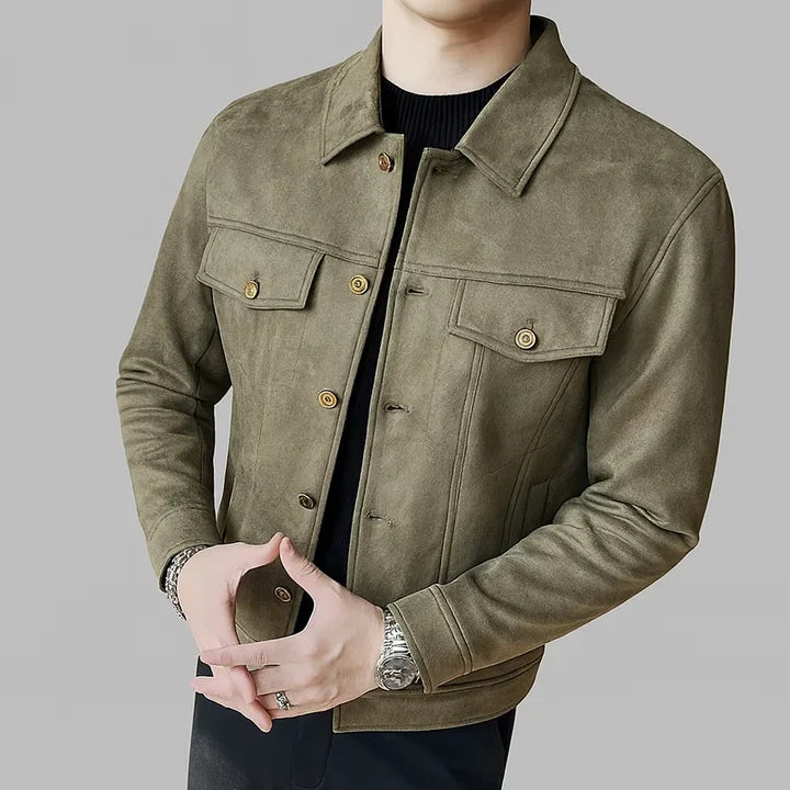 Davila | Chaqueta de Ante de Manga Larga