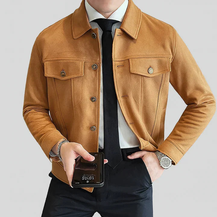Davila | Chaqueta de Ante de Manga Larga