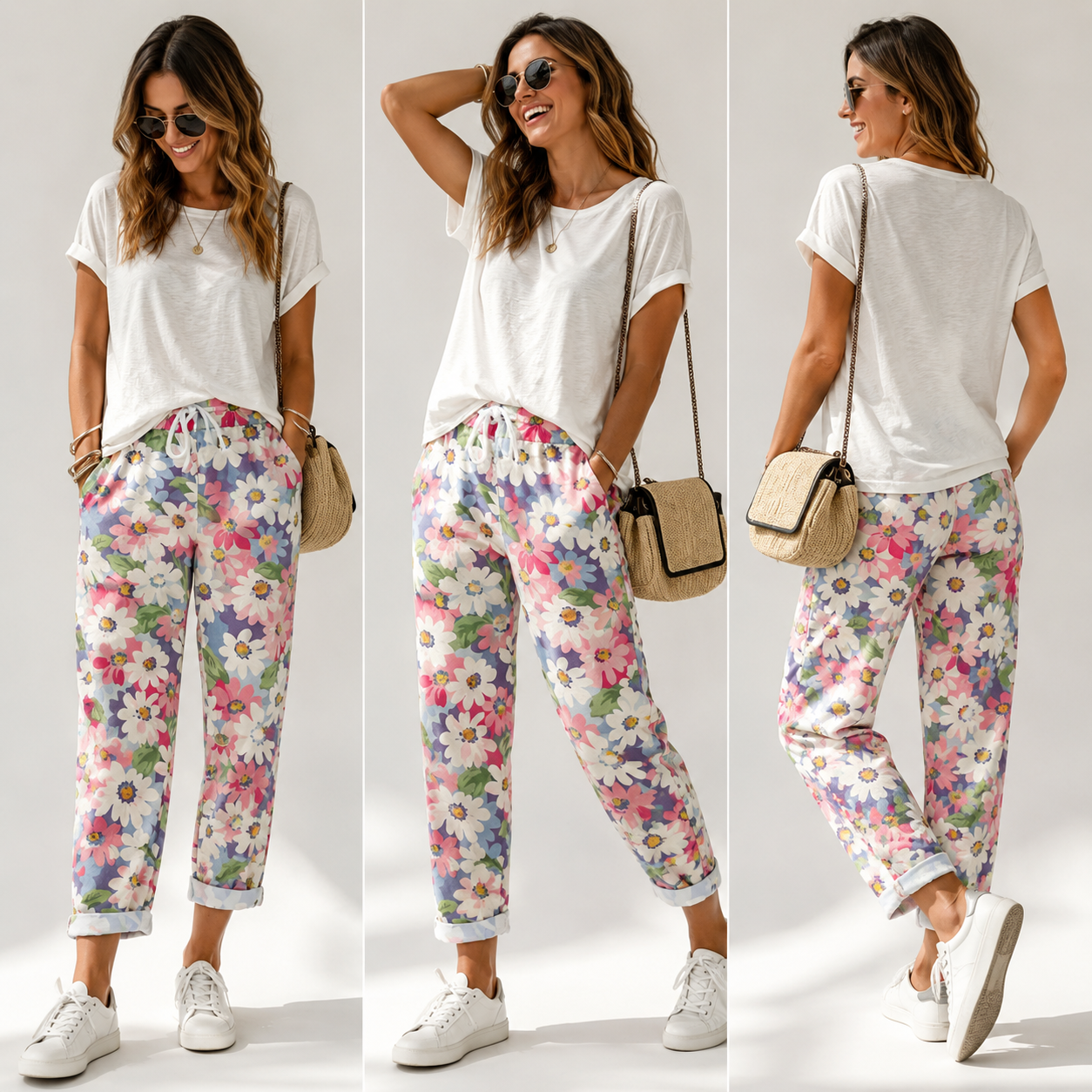 Leyza | Pantalones Tapered Con Estampado Floral