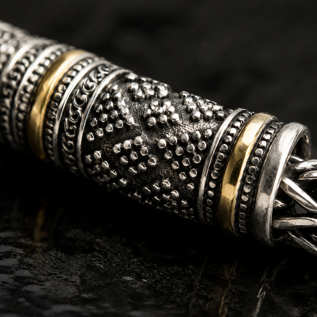 Jalair | Pulsera De Cadena Trenzada Con Cierre Metálico, Color Plata