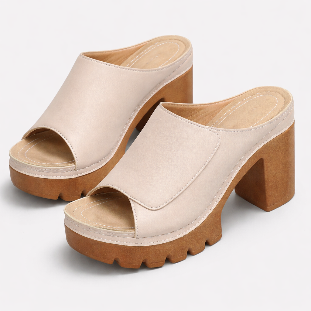 Nicolien - Sandalias de Plataforma Con Tacón Grueso y Puntera Abierta