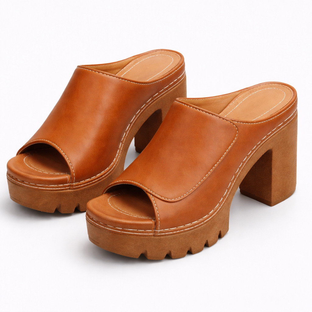 Nicolien - Sandalias de Plataforma Con Tacón Grueso y Puntera Abierta