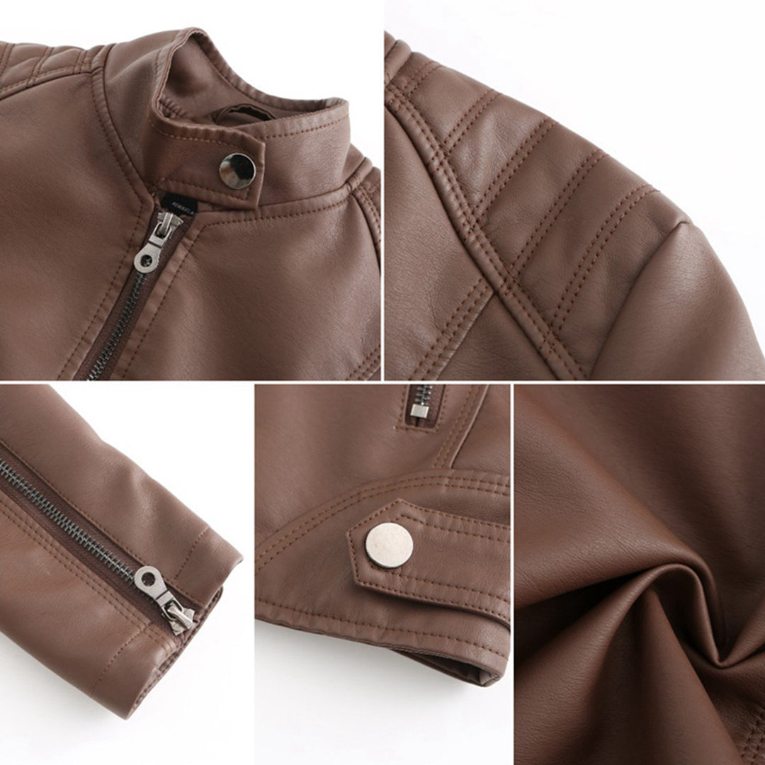 Hanneke | Chaqueta Efecto Cuero Con Cuello Alto