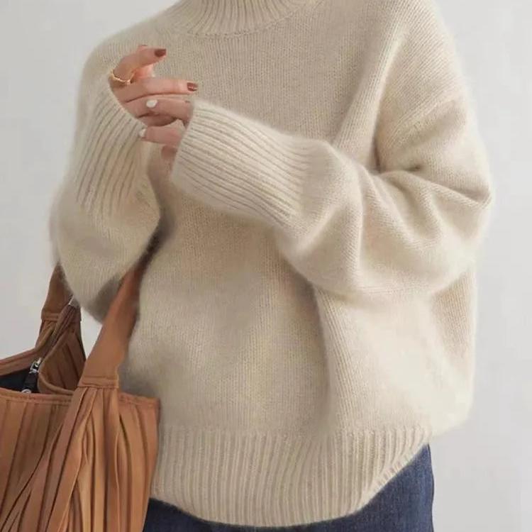 Claranica | Suéter de Cachemira Oversized con Cuello Alto