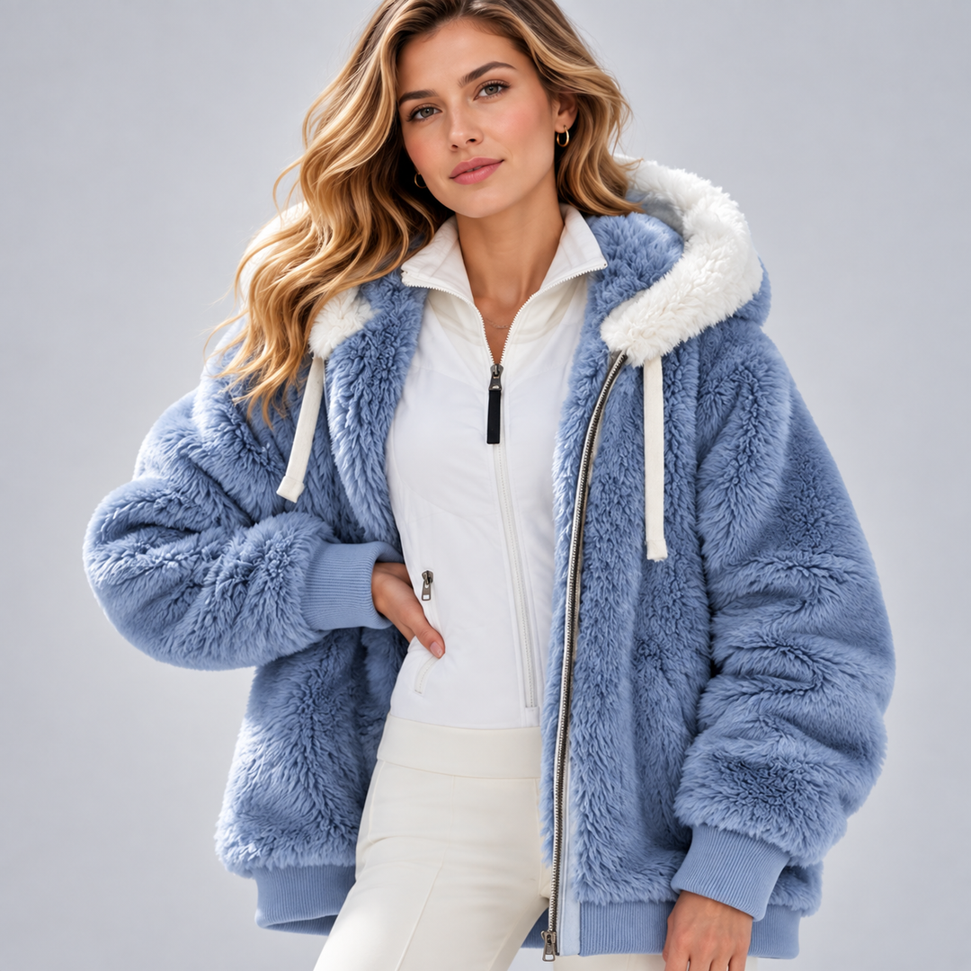 Mafalda | Chaqueta con Textura Suave y Capucha