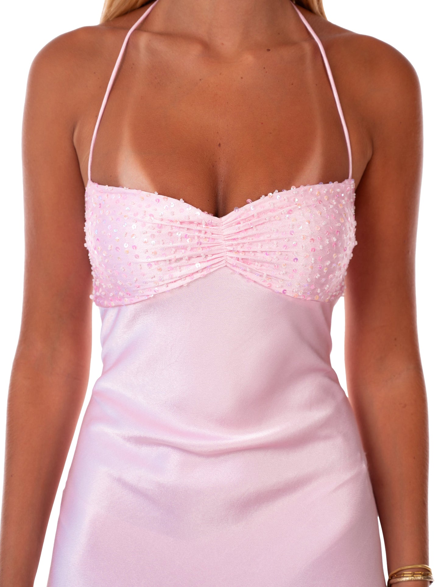 Nilysha | Vestido Maxi Elegante Sin Mangas Cuello Halter