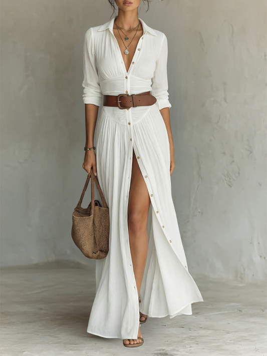 Sewmini - Vestido largo de lino