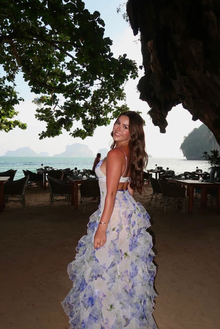 Mikayla | Vestido Maxi Floral Con Volantes