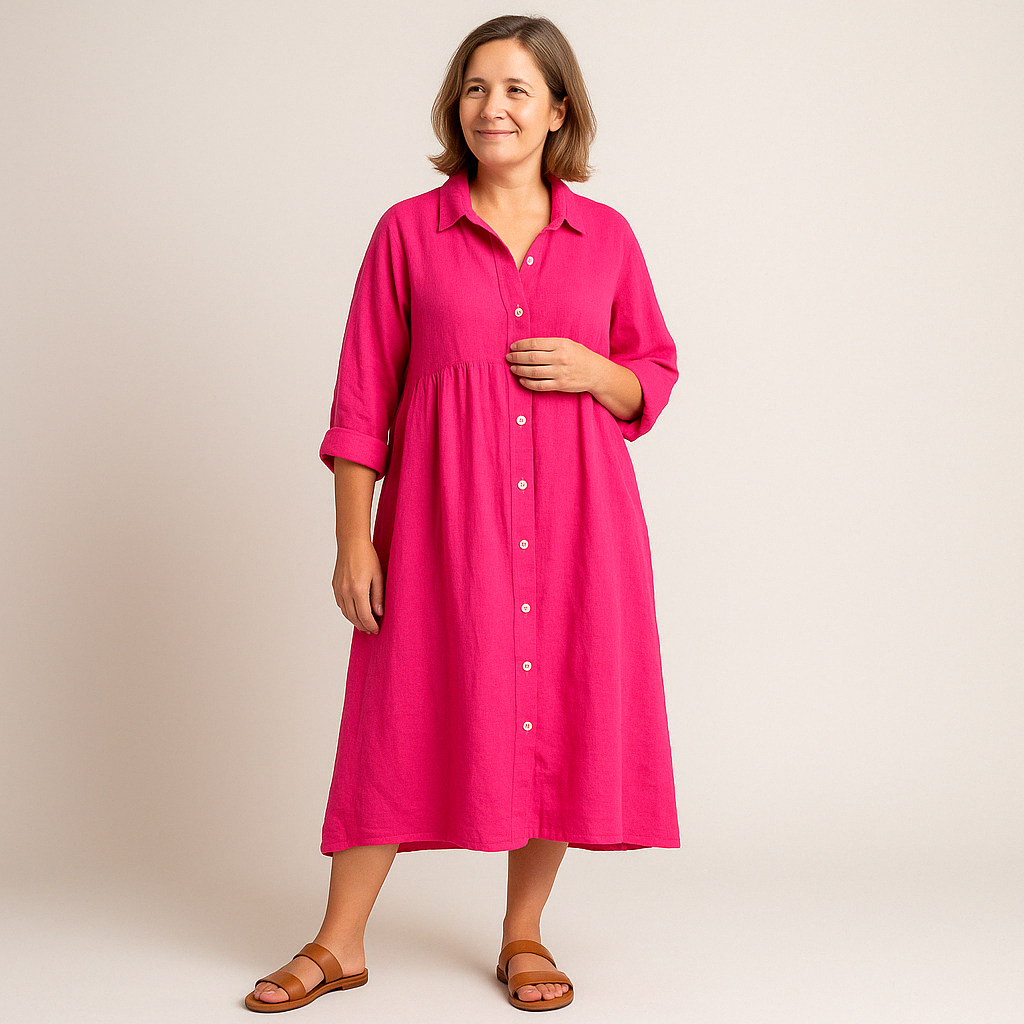 Johana | Vestido Camisero Midi con Botones