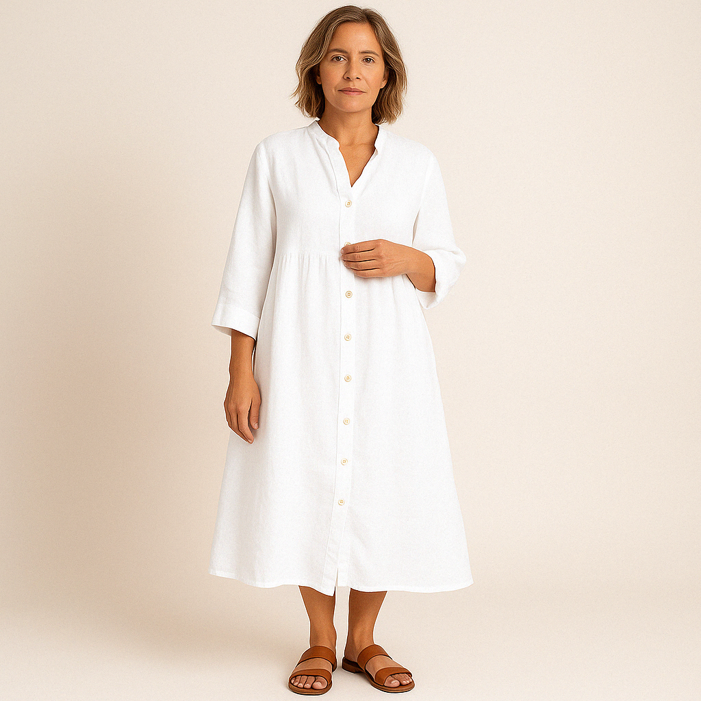 Johana | Vestido Camisero Midi con Botones