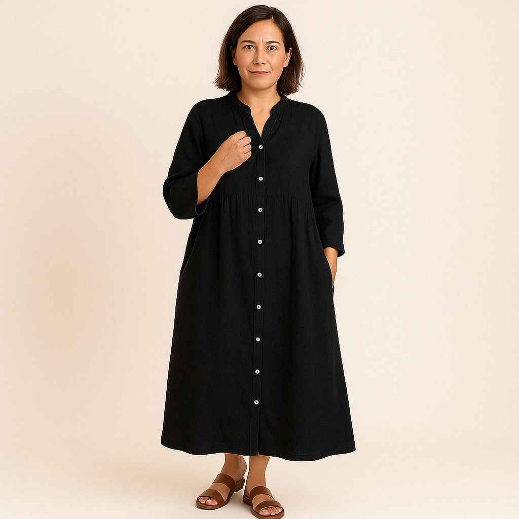 Johana | Vestido Camisero Midi con Botones